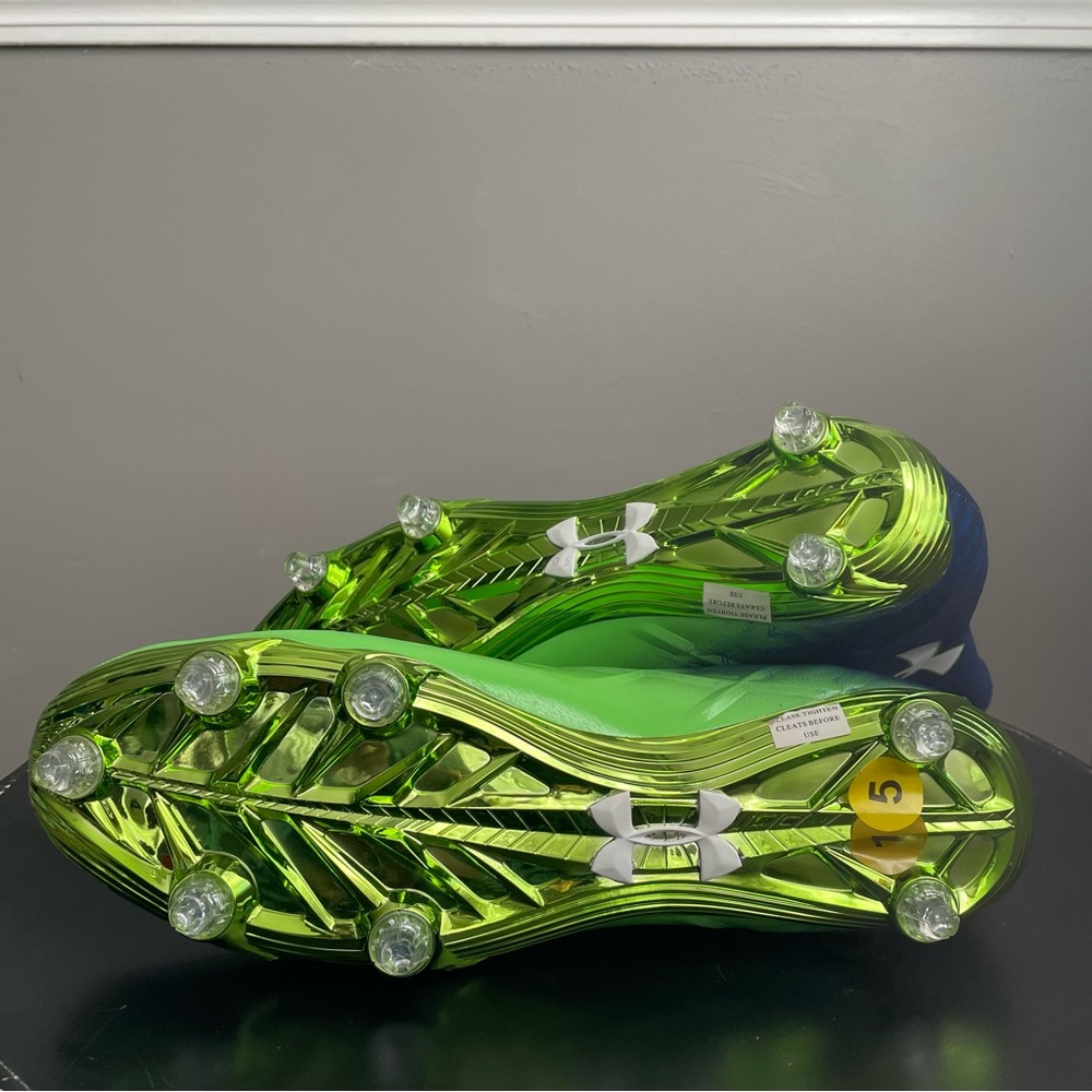 Under Armour Team Highlight MC Men US 15 Blue Green Cleats 1237036-414 NEW - Picture 7 of 11